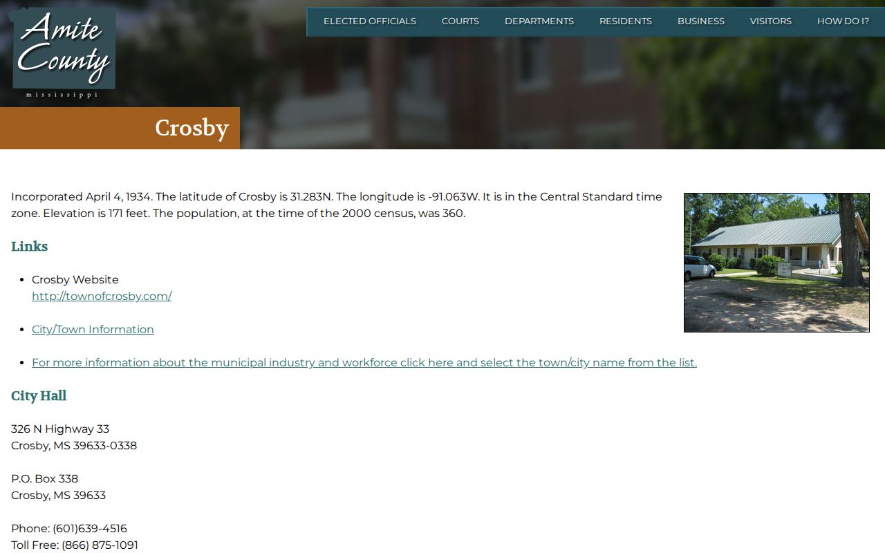 Crosby court docket reference for official municipal contact and county-boundary routing